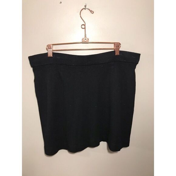 J.Jill Pleat Wool Blend Skirt Women’s Large Pockets Minimalist Classic Black - Picture 3 of 7